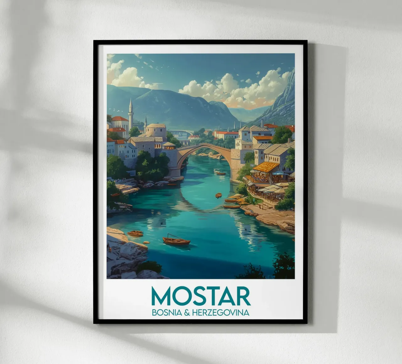 Affiche Mostar poster con telaio in alluminio da Frame the World