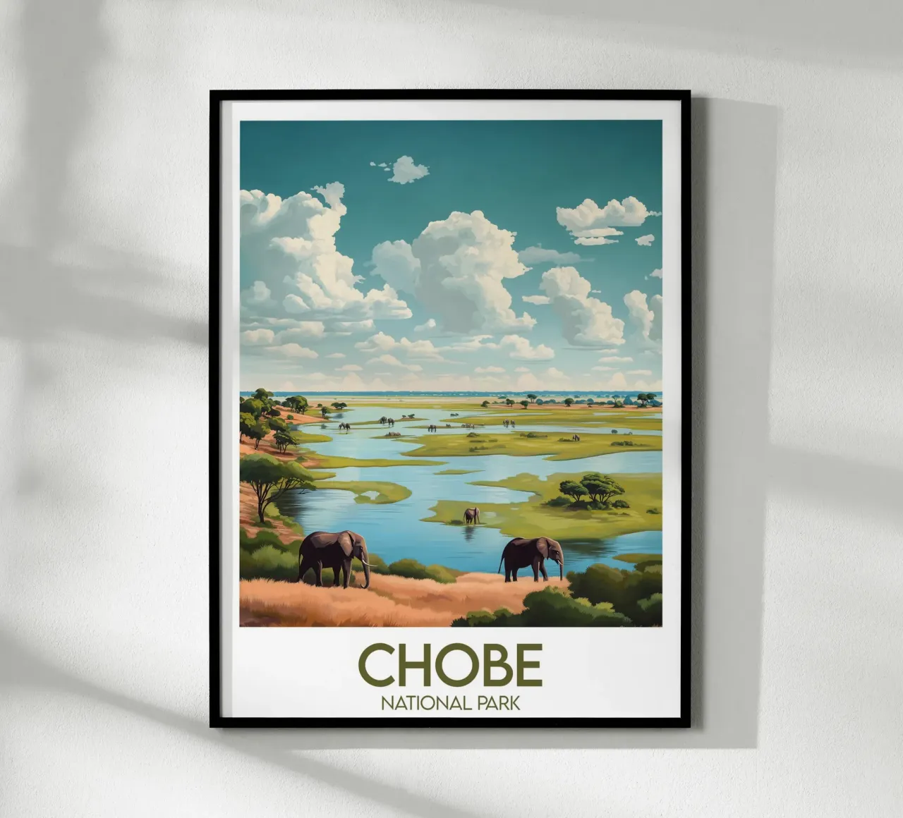 Parco nazionale di Chobe poster con telaio in alluminio da Frame the World