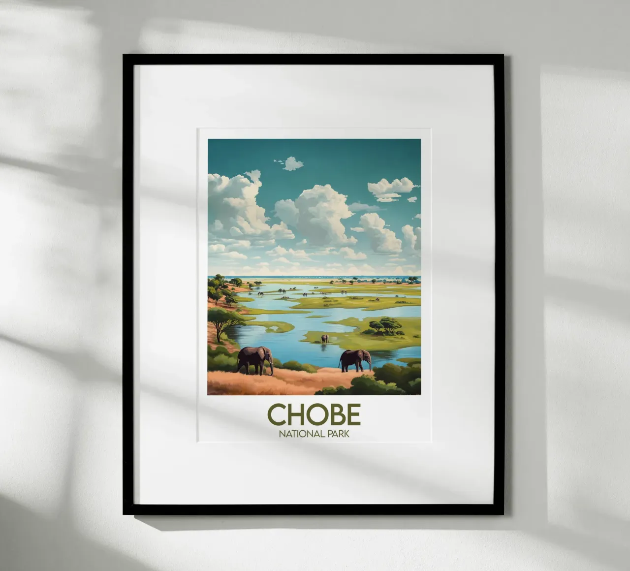 Parco nazionale di Chobe poster con telaio in alluminio da Frame the World