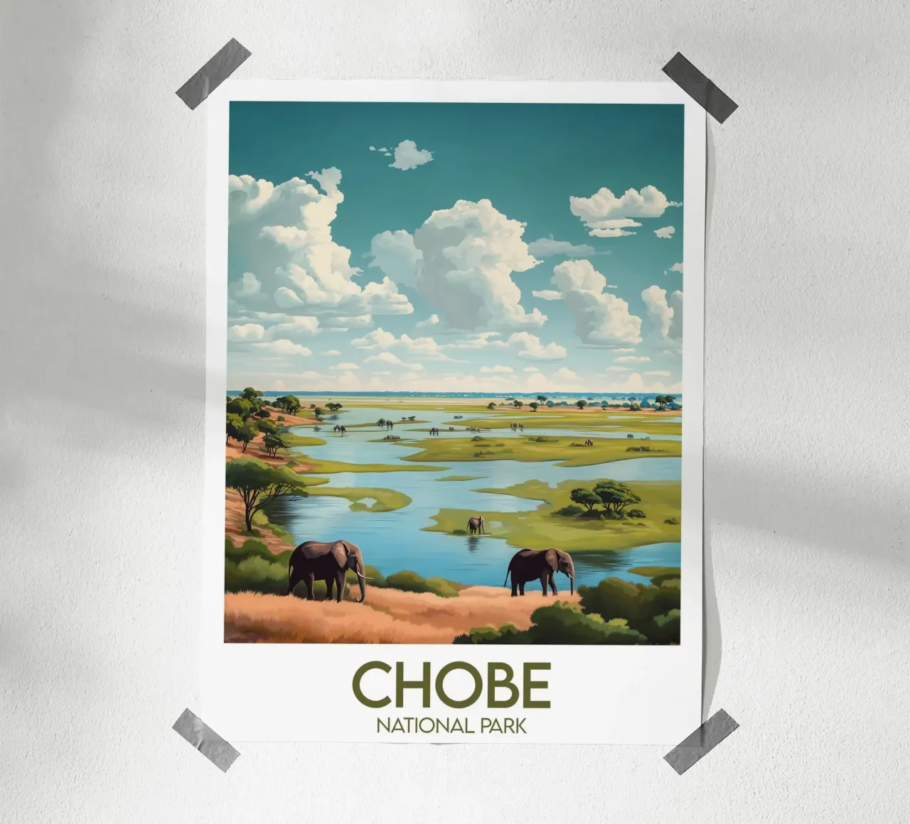 Parco nazionale di Chobe poster con telaio in alluminio da Frame the World