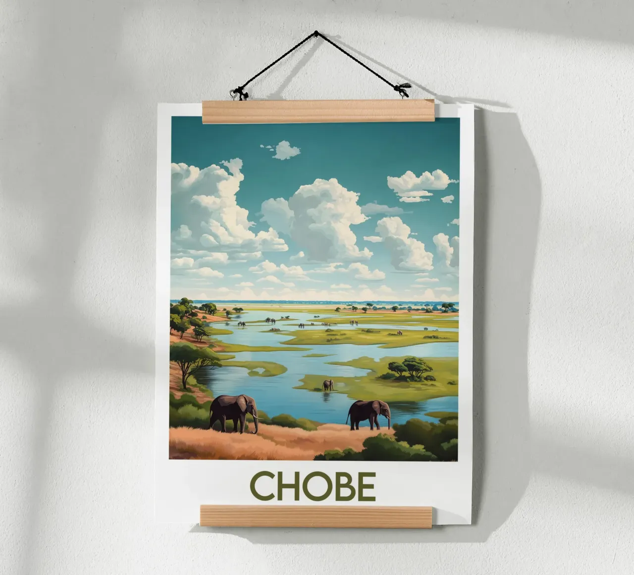 Parco nazionale di Chobe poster con telaio in alluminio da Frame the World