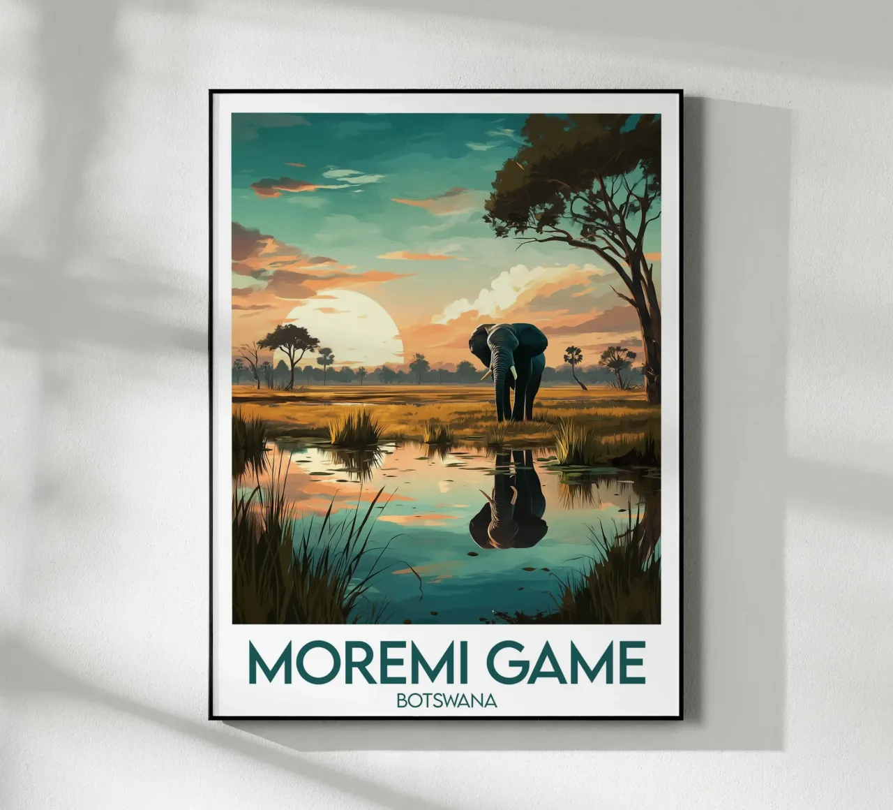 Affiche Moremi Game Botsuana metacrilato de Frame the World