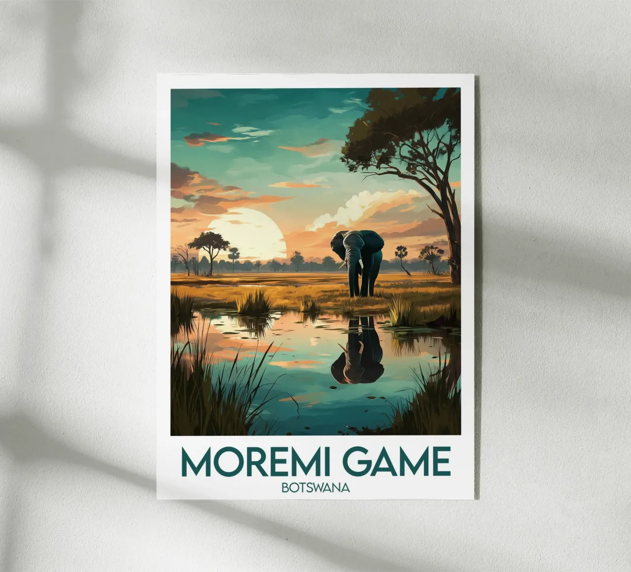Affiche Moremi Game Botsuana metacrilato de Frame the World