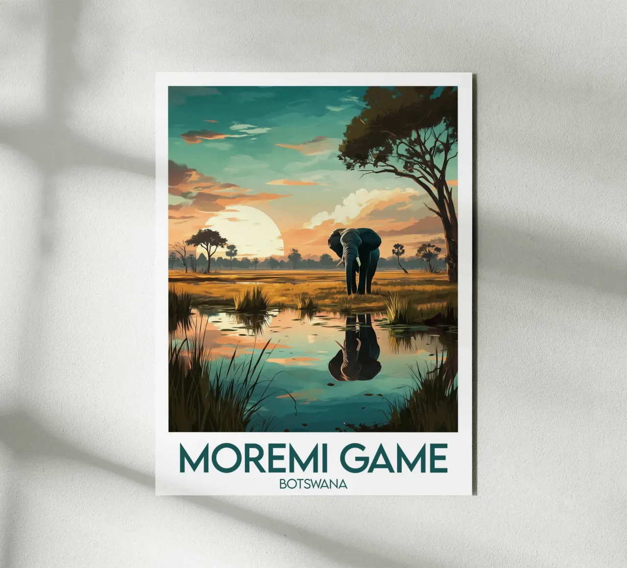 Affiche Moremi Game Botswana alluminio dibond da Frame the World