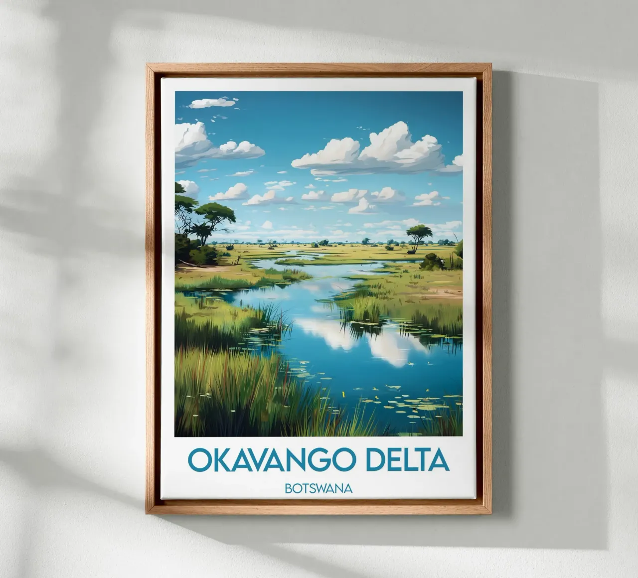 De Okavango Delta canvas met Baklijst van Frame the World