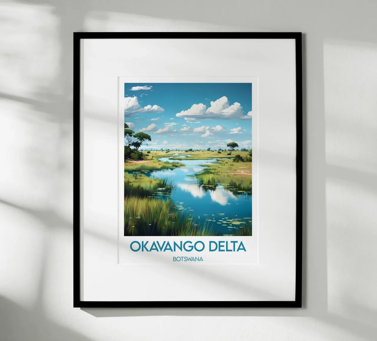 Affiche Okavango Delta poster con telaio in alluminio da Frame the World