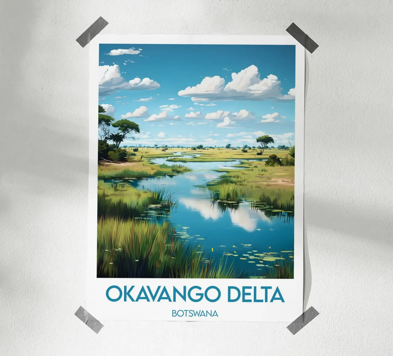 Affiche Okavango Delta poster con telaio in alluminio da Frame the World