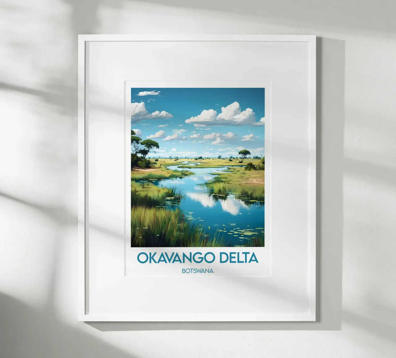 Affiche Okavango Delta poster con telaio in alluminio da Frame the World