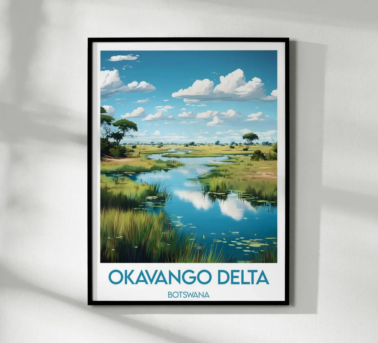 Affiche Okavango Delta poster con telaio in alluminio da Frame the World