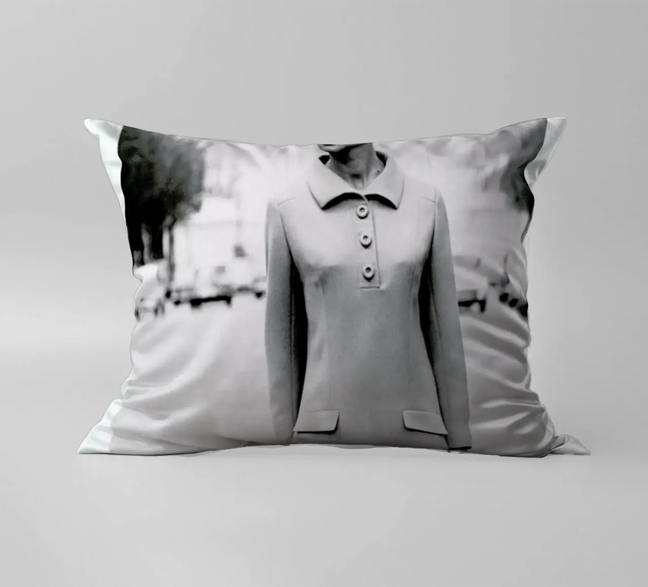 Outfit created by Pierre Balmain for airline hostesses of the future. cuscino da Gallery Print and Art Limited