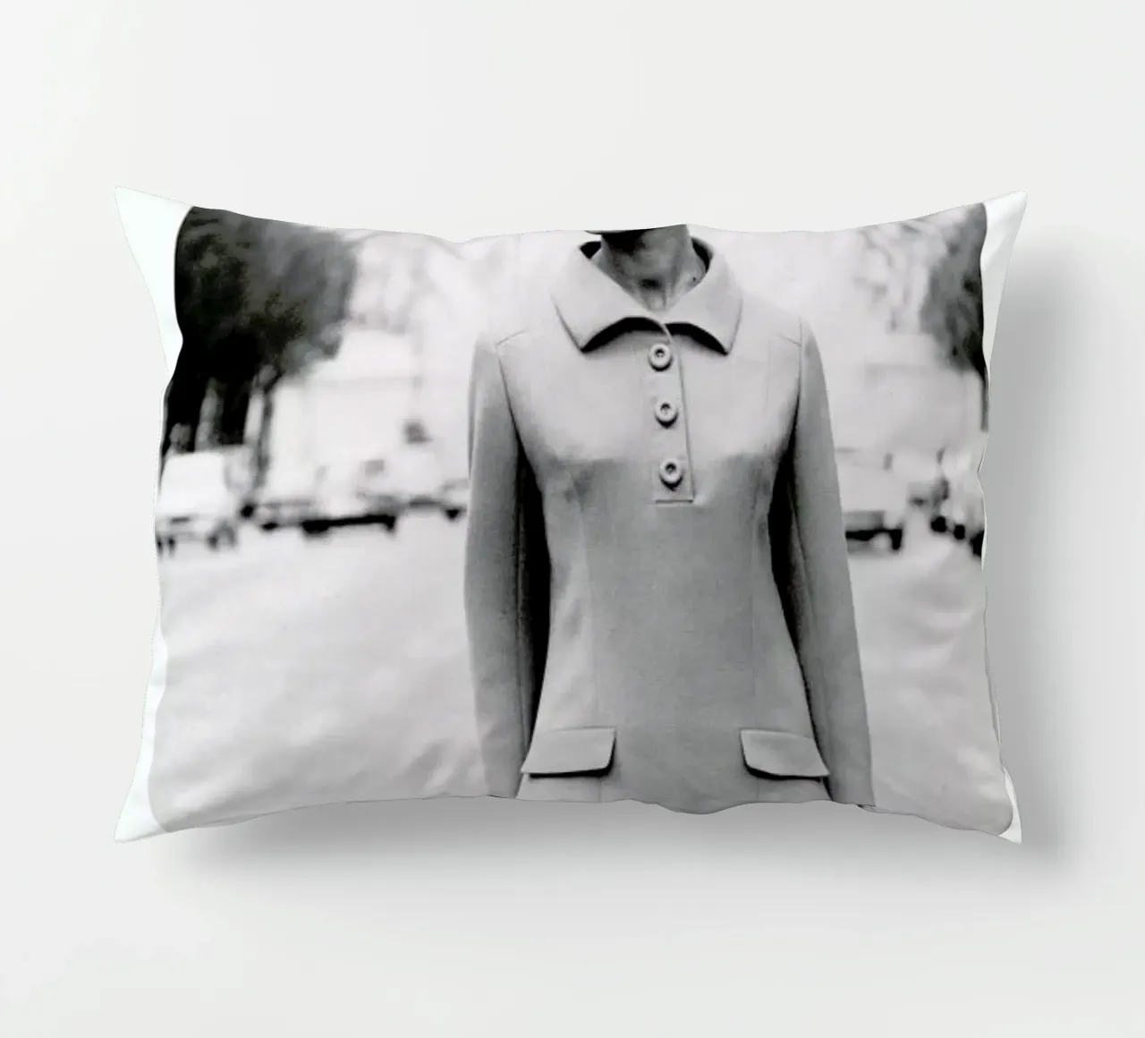 Outfit created by Pierre Balmain for airline hostesses of the future. cuscino da Gallery Print and Art Limited