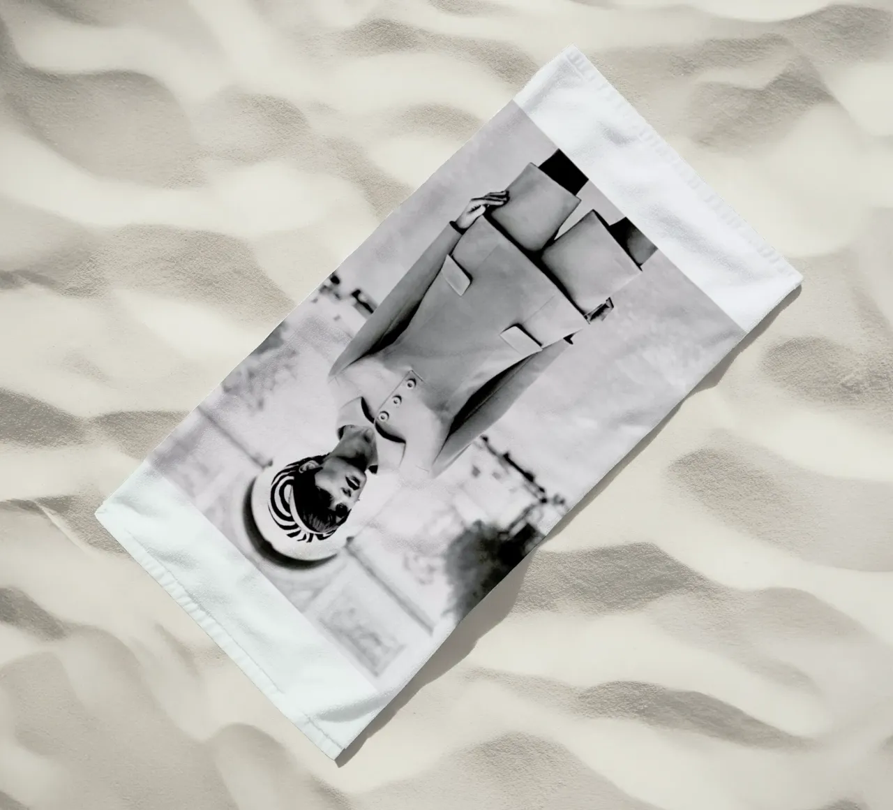 Outfit created by Pierre Balmain for airline hostesses of the future. telo mare da Gallery Print and Art Limited