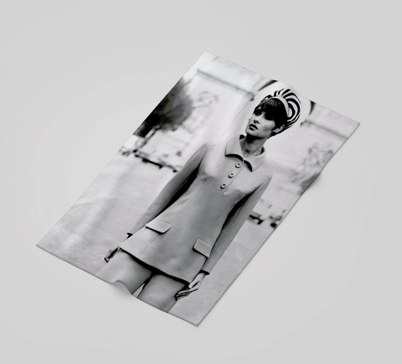 Outfit created by Pierre Balmain for airline hostesses of the future. telo mare da Gallery Print and Art Limited