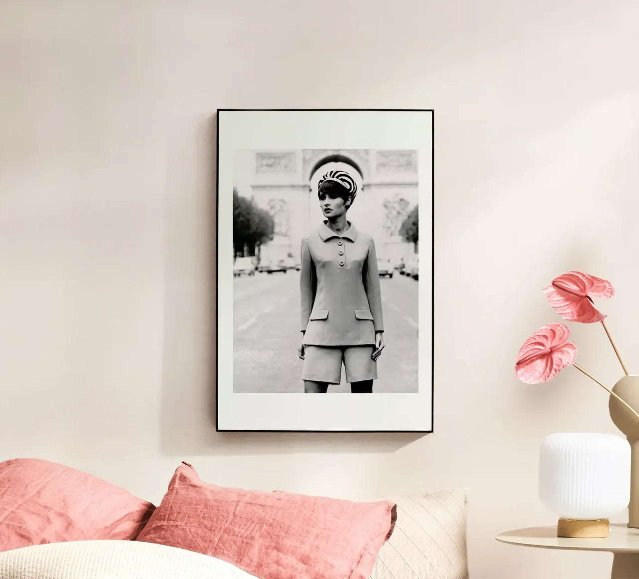 Outfit created by Pierre Balmain for airline hostesses of the future. plexiglass da Gallery Print and Art Limited