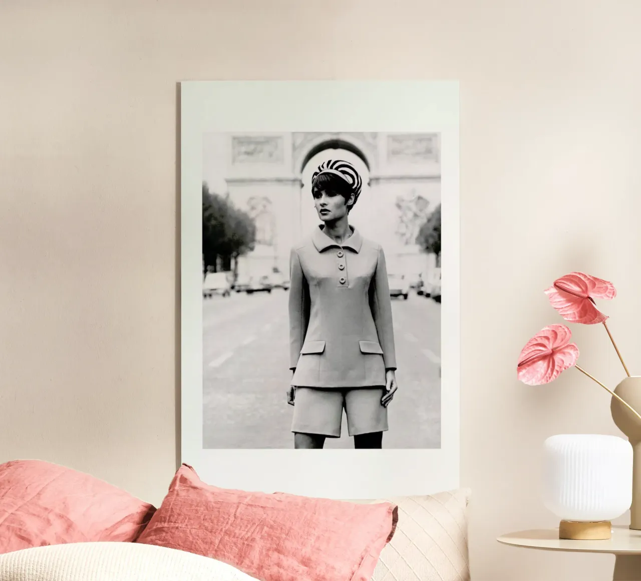 Outfit created by Pierre Balmain for airline hostesses of the future. plexiglass da Gallery Print and Art Limited