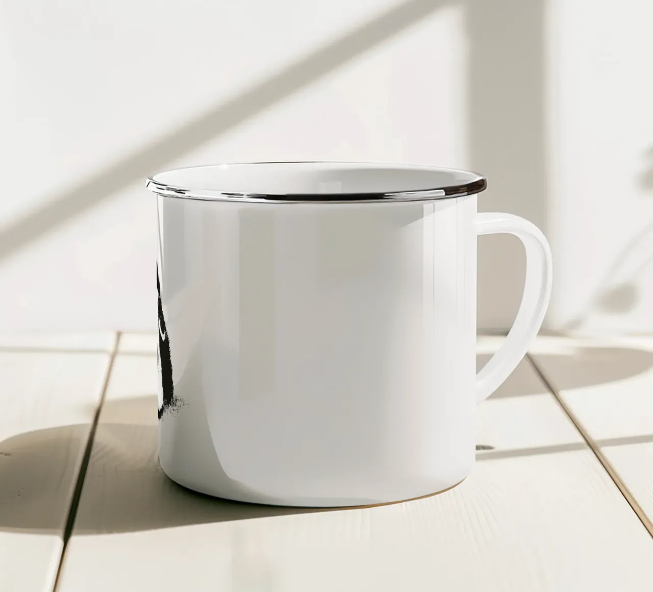 Vista del cane tazza in smalto da Stella-Illustrations