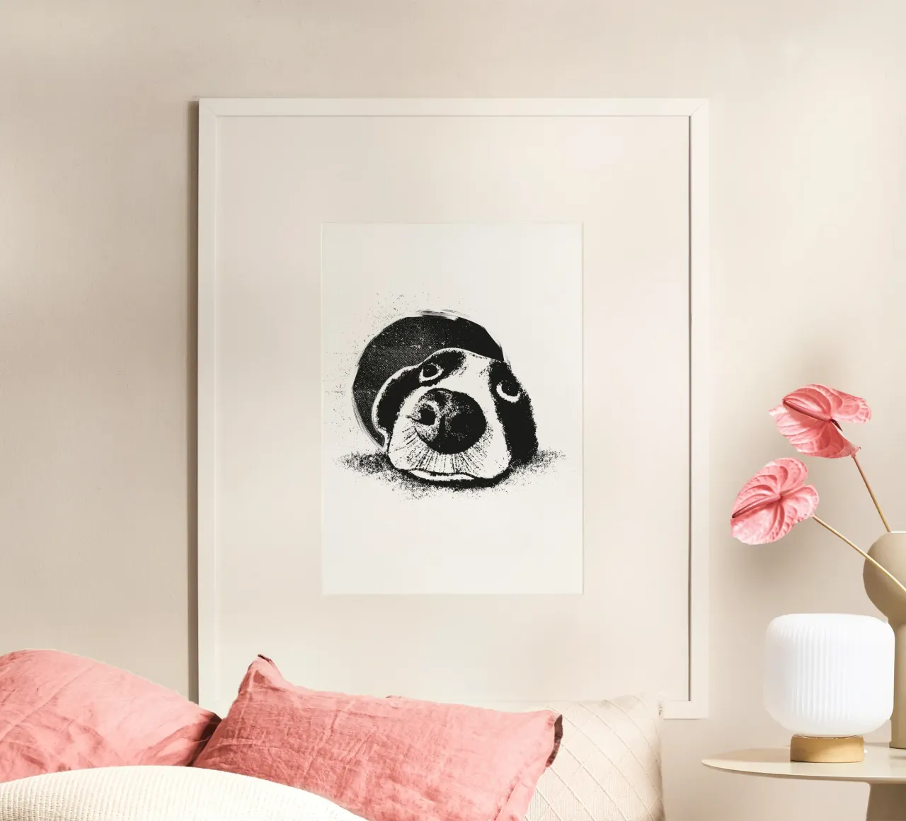 Vista del cane poster da Stella-Illustrations