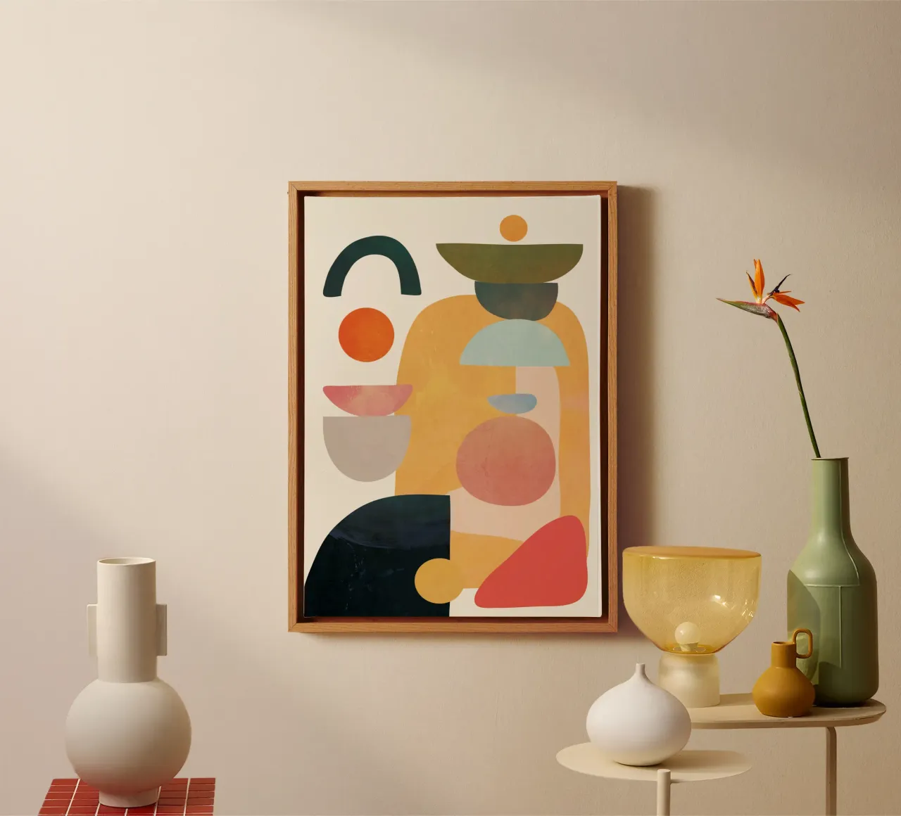 Modern Abstract Art 70 tela con Cornice a cassetta da cityart