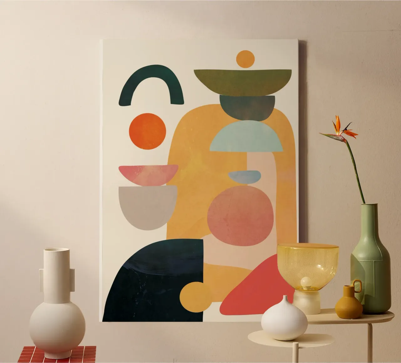 Modern Abstract Art 70 tela con Cornice a cassetta da cityart