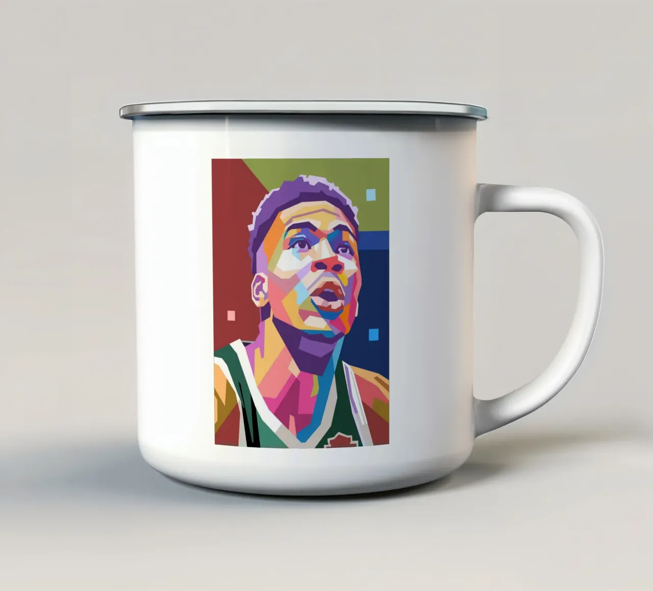 Giannis Antetokounmpo giocatore di basket tazza in smalto da Hantamrata