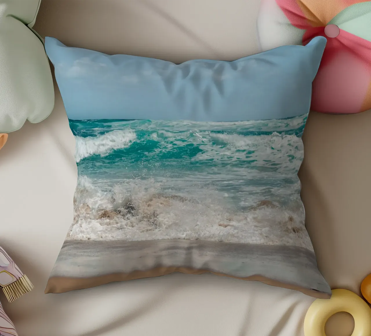 Pacific Splash decorative cushion by wowhannahphotos