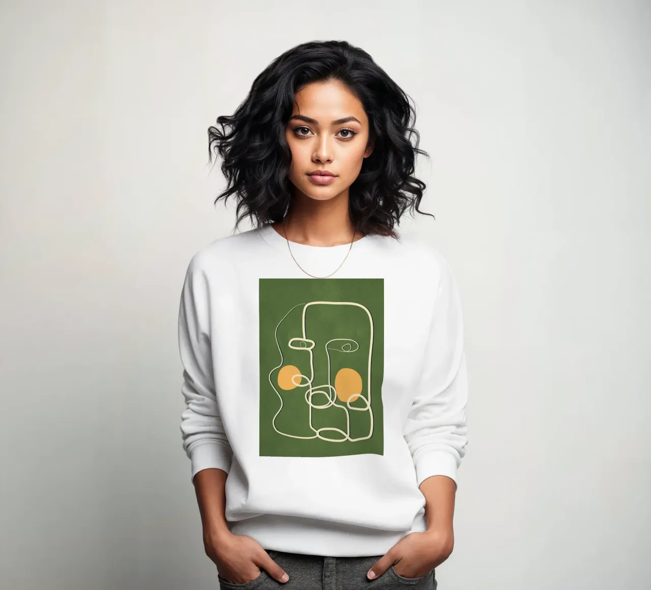 Abstract Face Line Art felpa da cityart