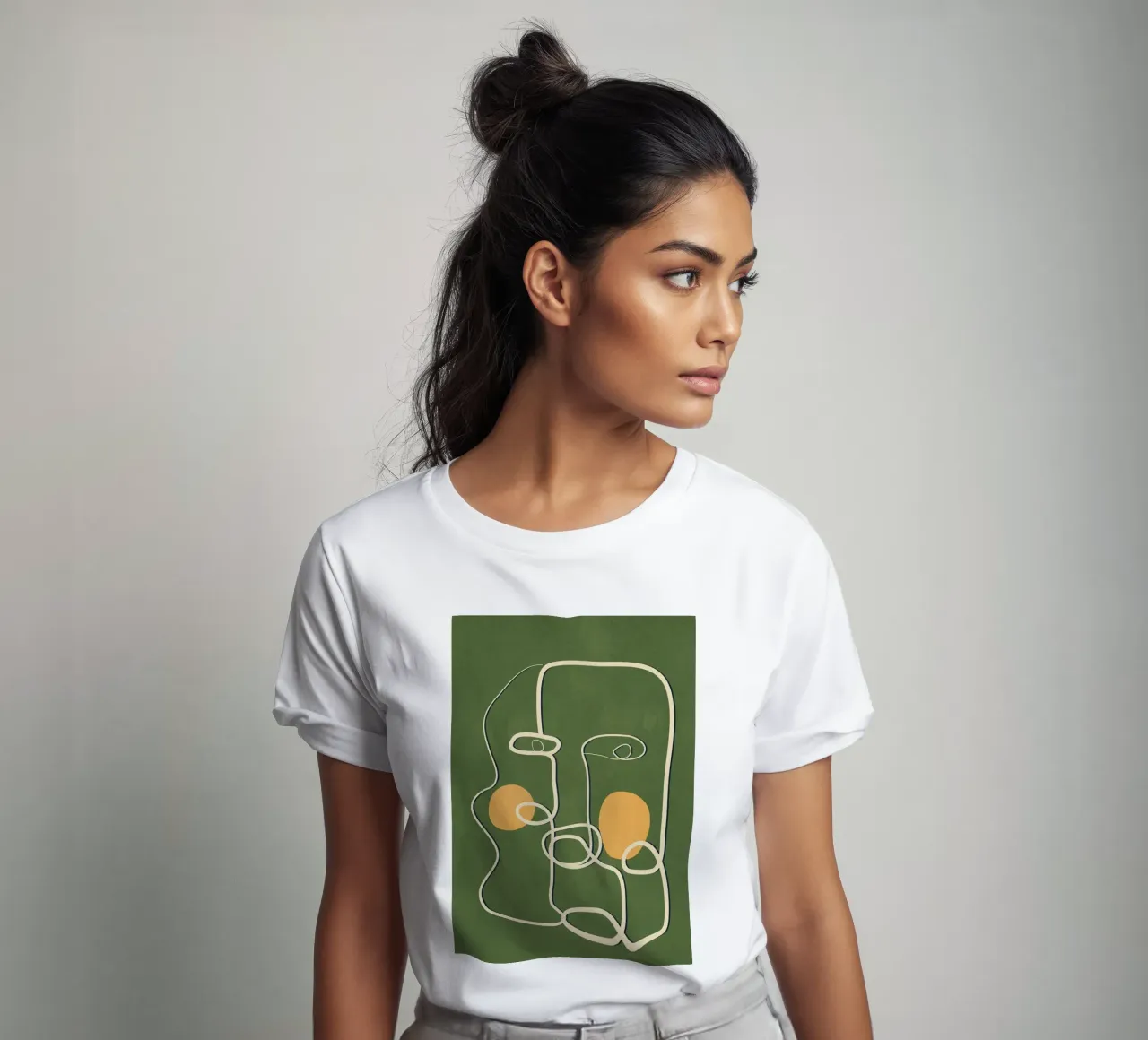 Abstract Face Line Art t-shirt da cityart