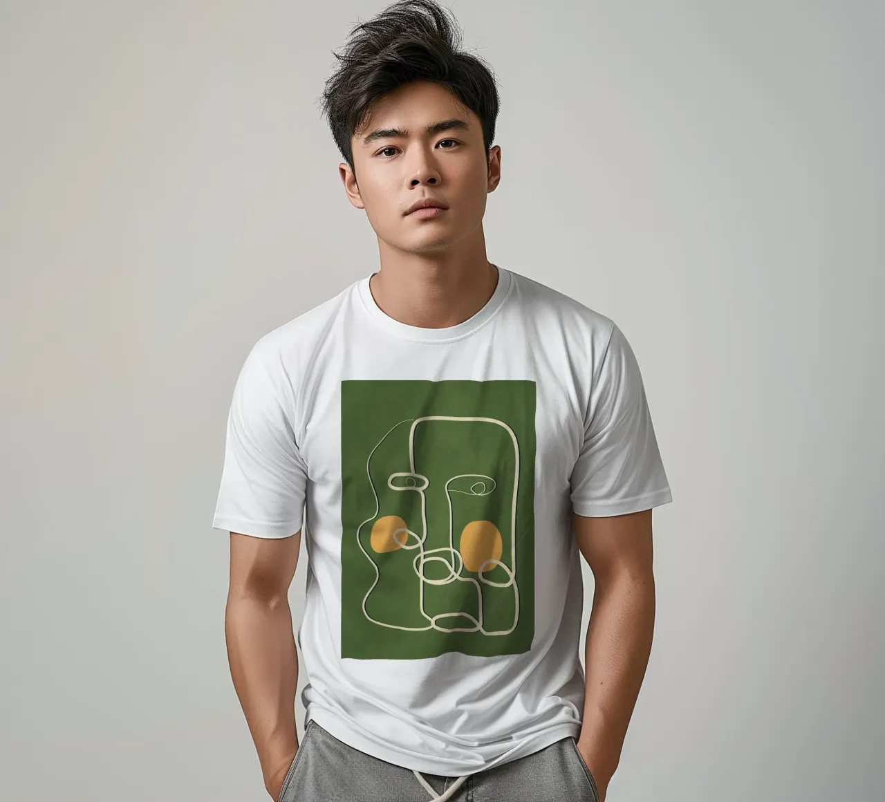 Abstract Face Line Art t-shirt da cityart