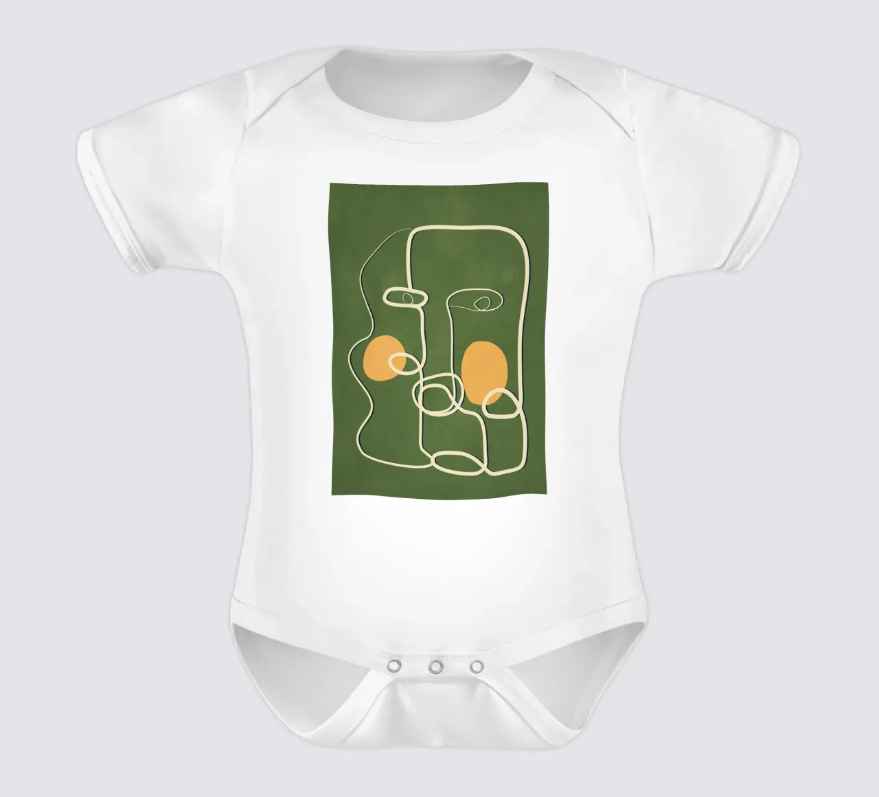 Abstract Face Line Art body neonato maniche corte da cityart