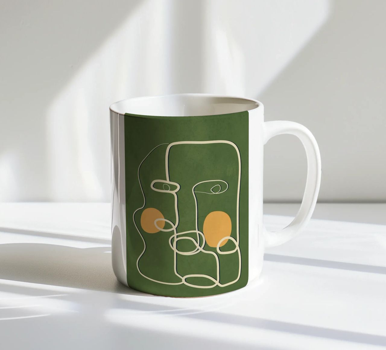 Abstract Face Line Art tazza in ceramica da cityart