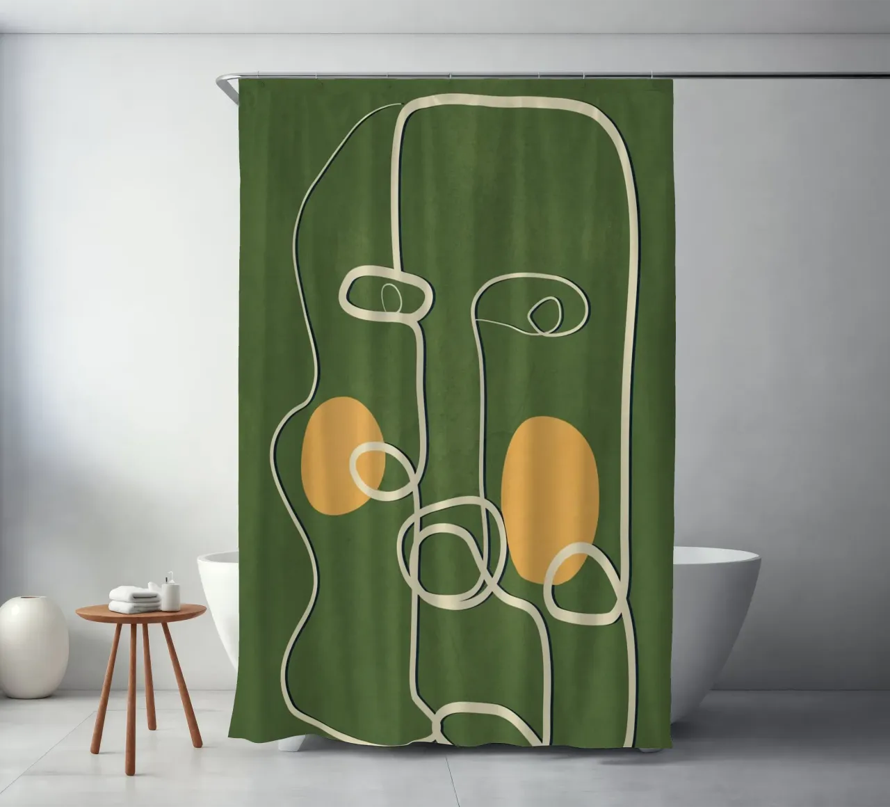 Abstract Face Line Art tenda da doccia da cityart