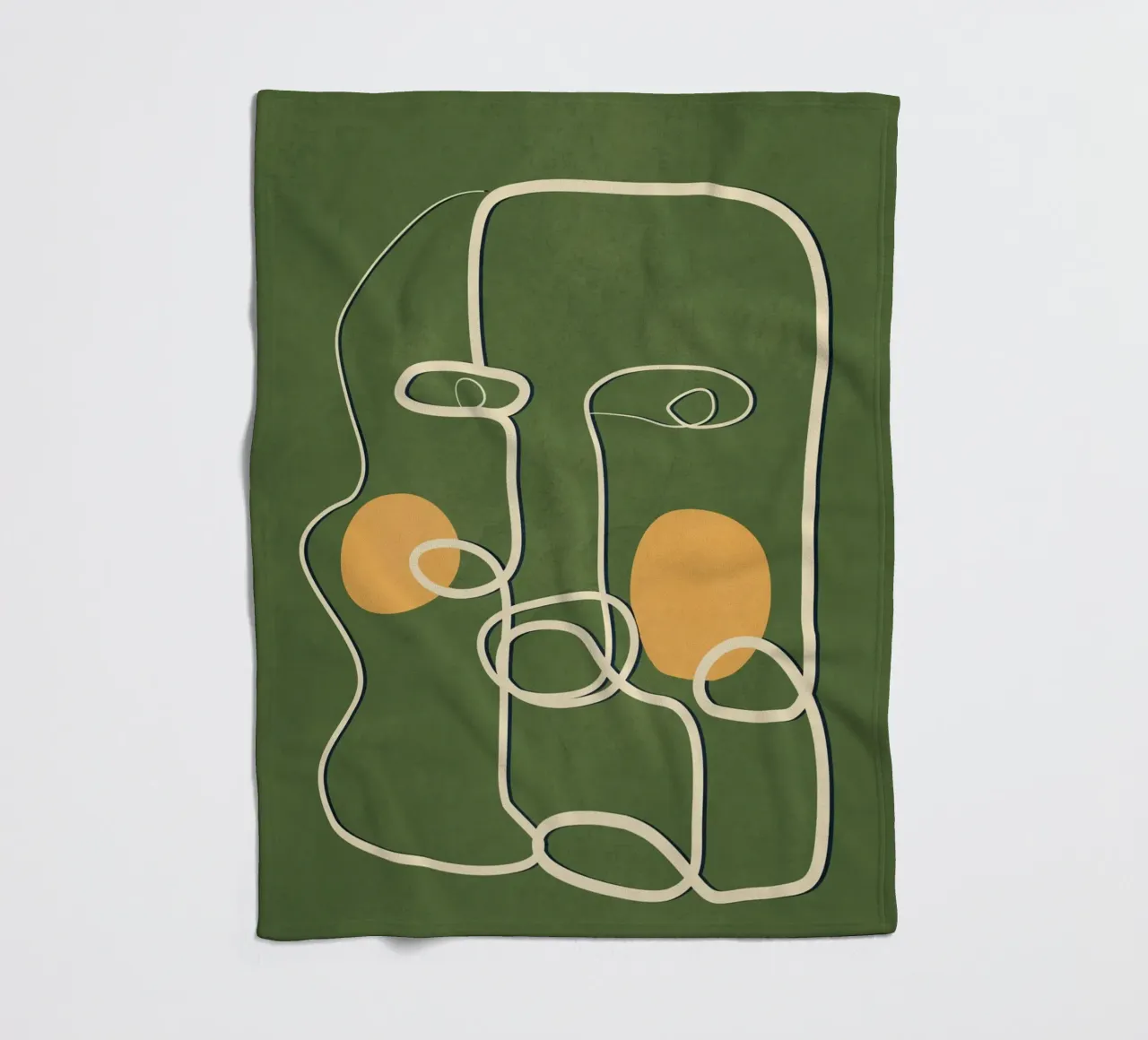 Abstract Face Line Art coperta in pile da cityart