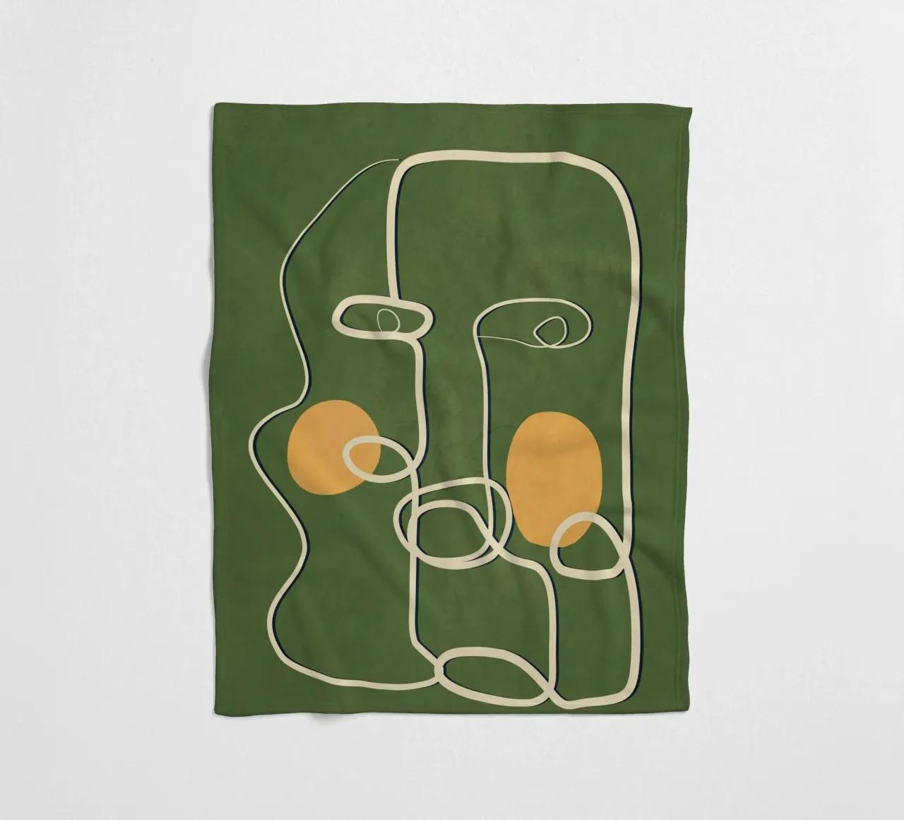 Abstract Face Line Art coperta in pile da cityart