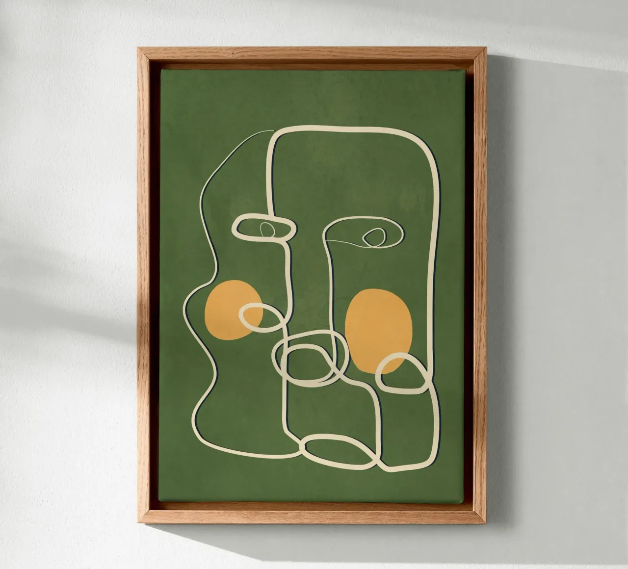 Abstract Face Line Art tela con Cornice a cassetta da cityart