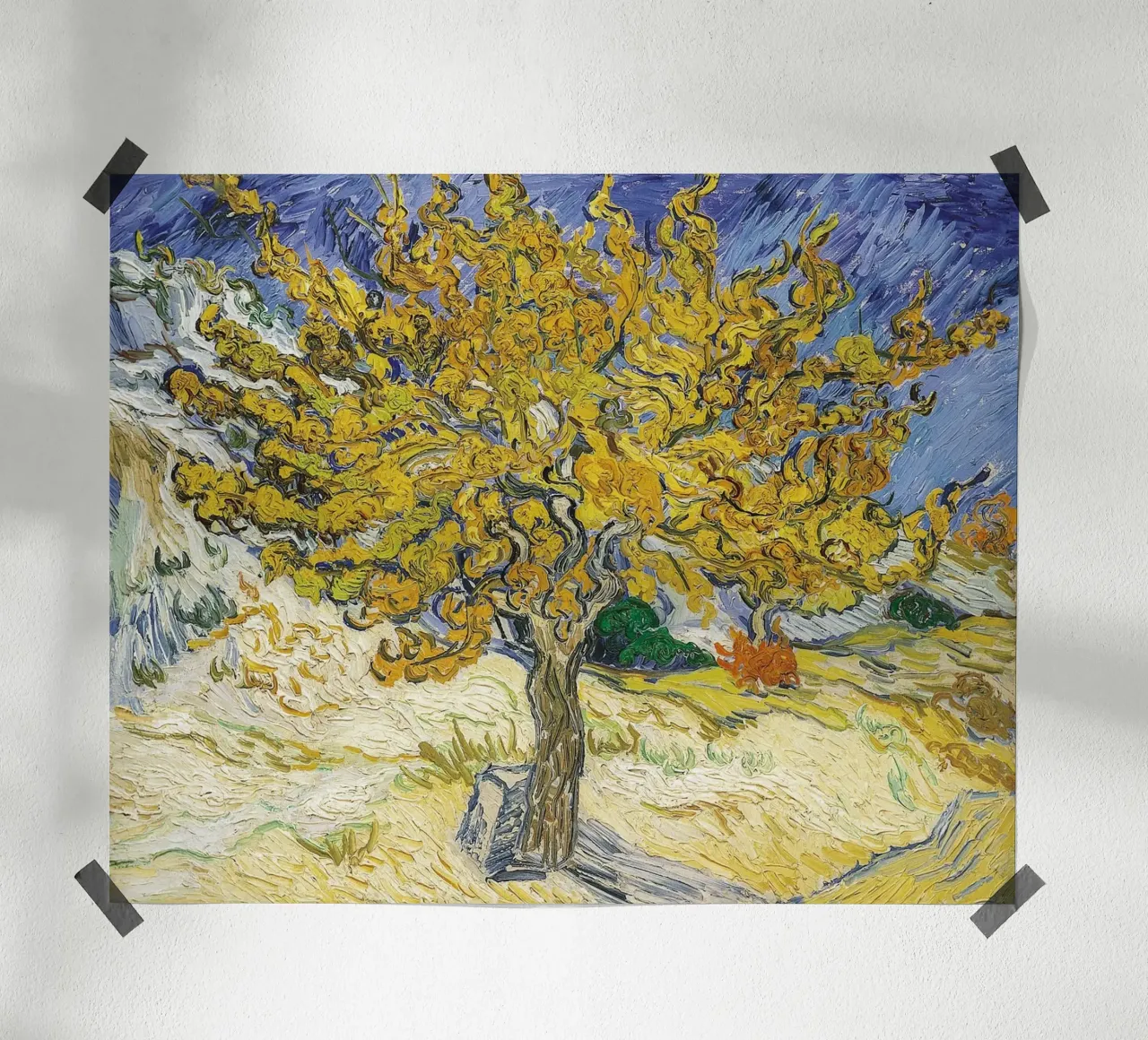 Vincent van Gogh, Maulbeerenbaum Malerei poster con telaio in alluminio da Carinaprint