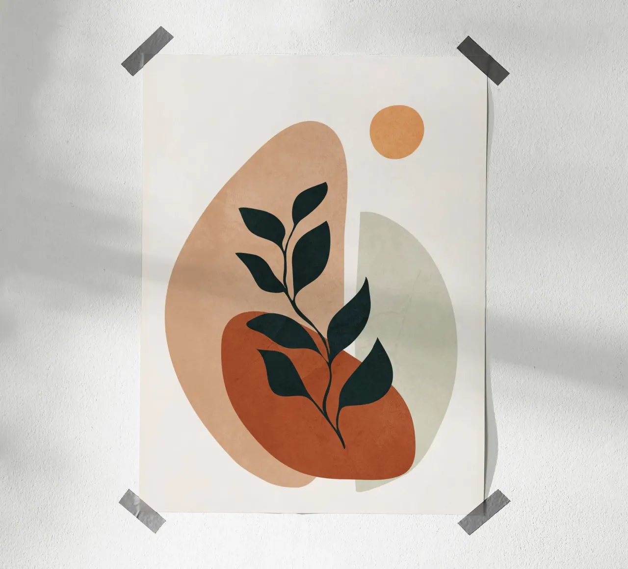 Soft Shapes II poster con telaio in legno da cityart