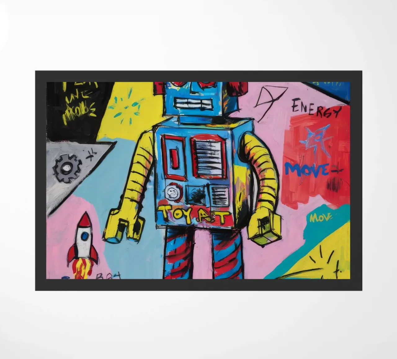 Playful Robot Energy doormat by Muse Fragments