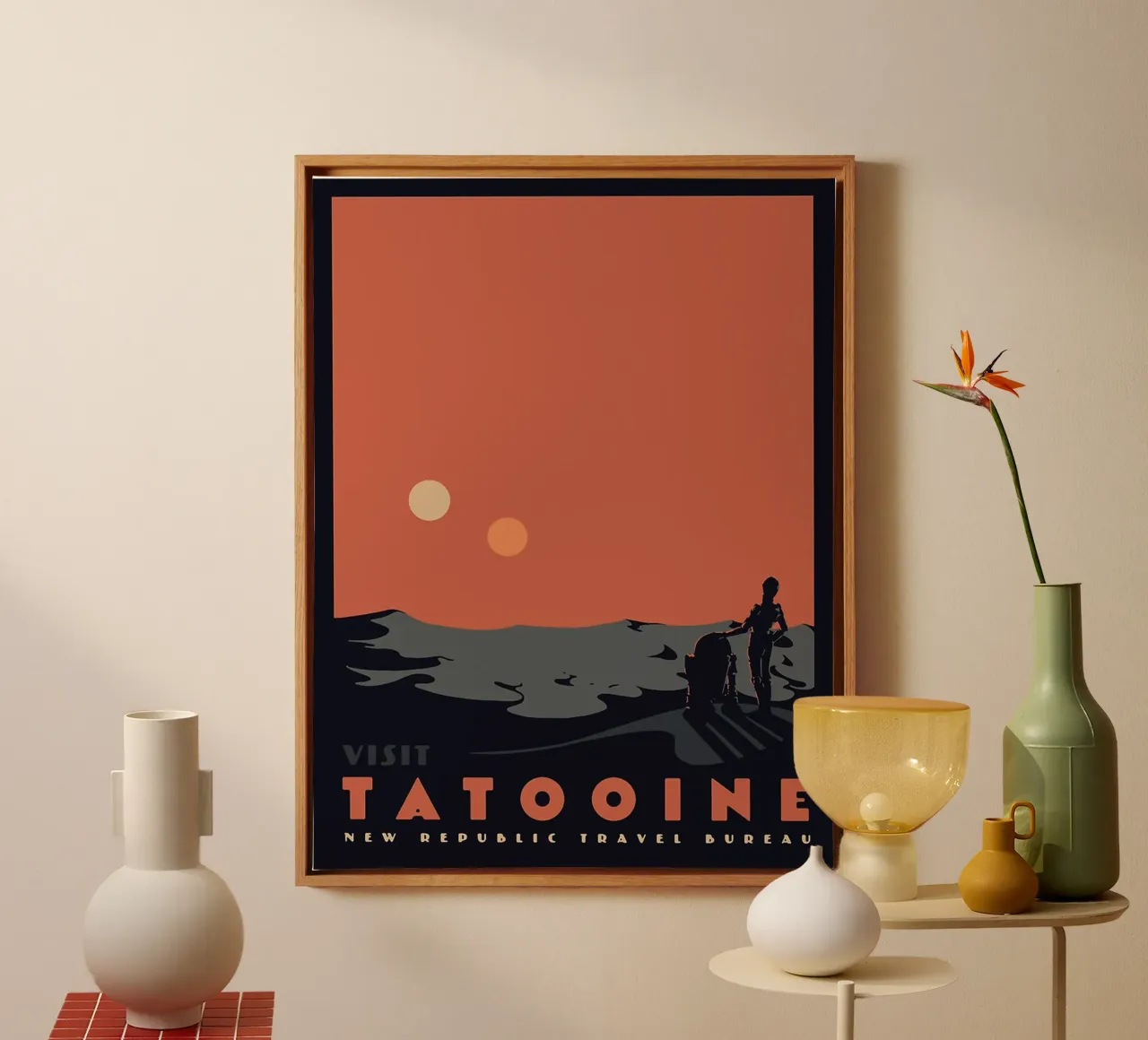 Visit Tatooine canvas met Baklijst van Trending Art Company