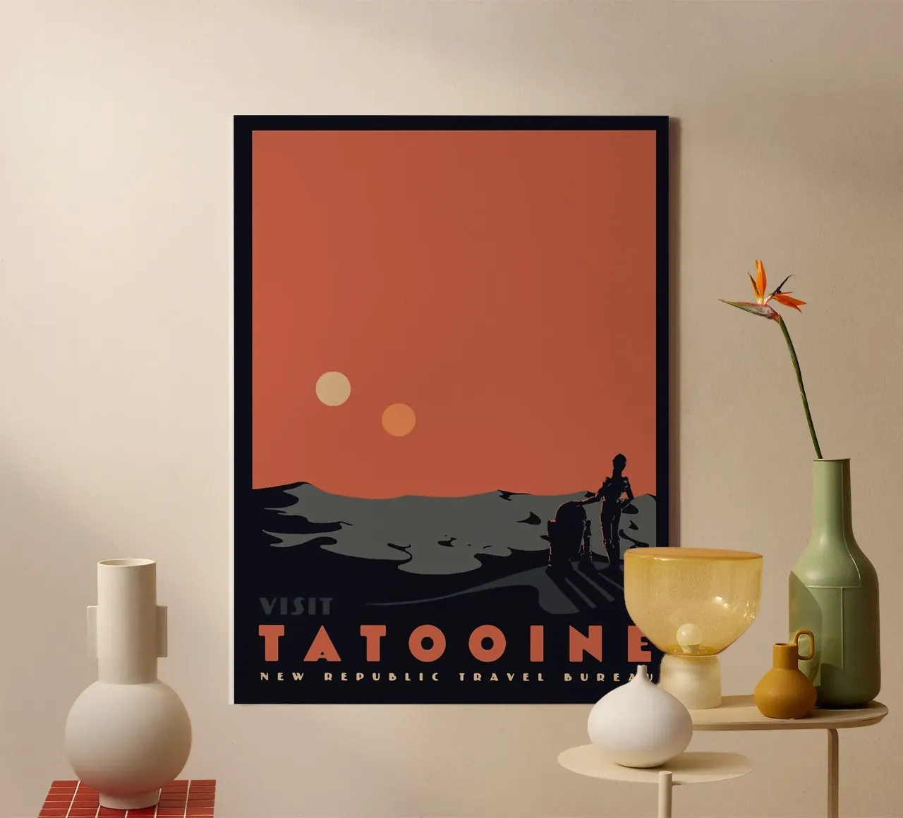 Visit Tatooine canvas met Baklijst van Trending Art Company