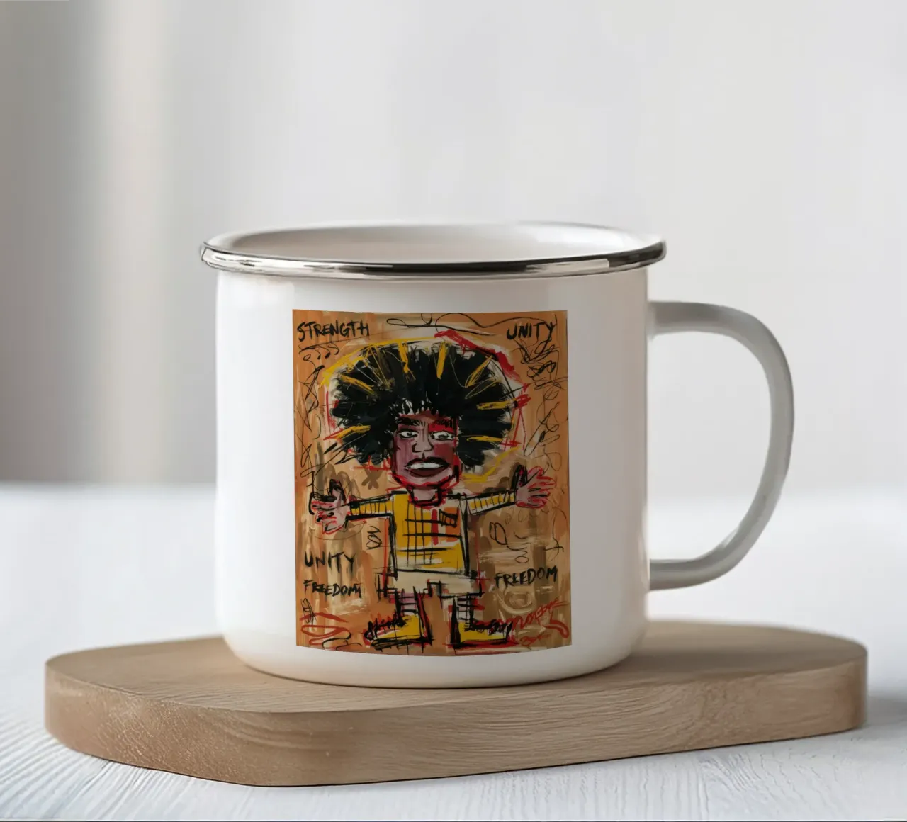 Forza Unità Libertà tazza in smalto da Muse Fragments