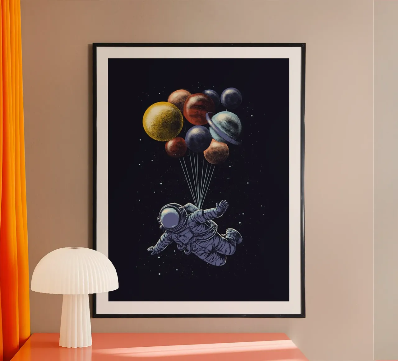 Space Travel poster con telaio in plastica da Trending Art Company