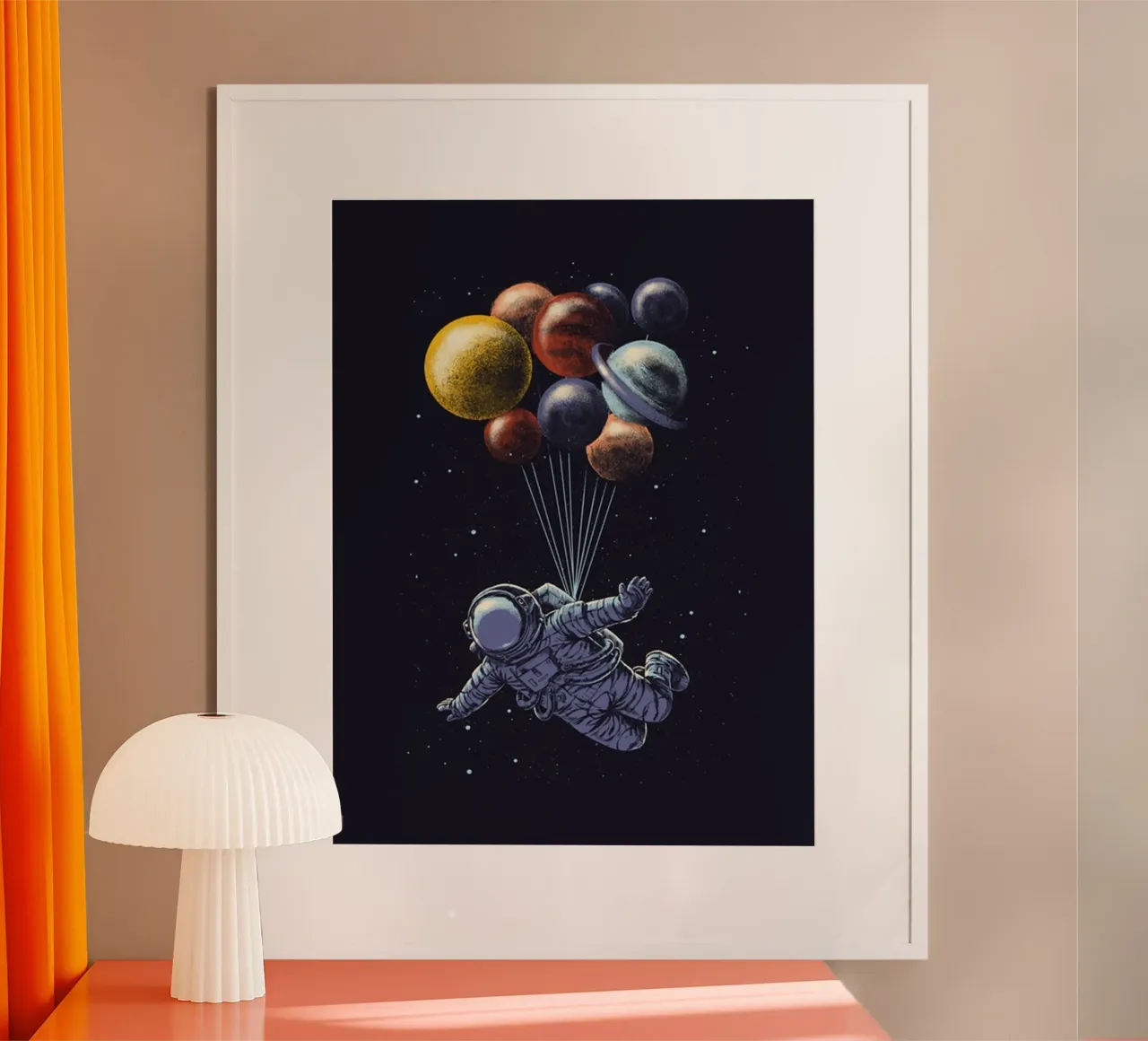 Space Travel poster con telaio in plastica da Trending Art Company