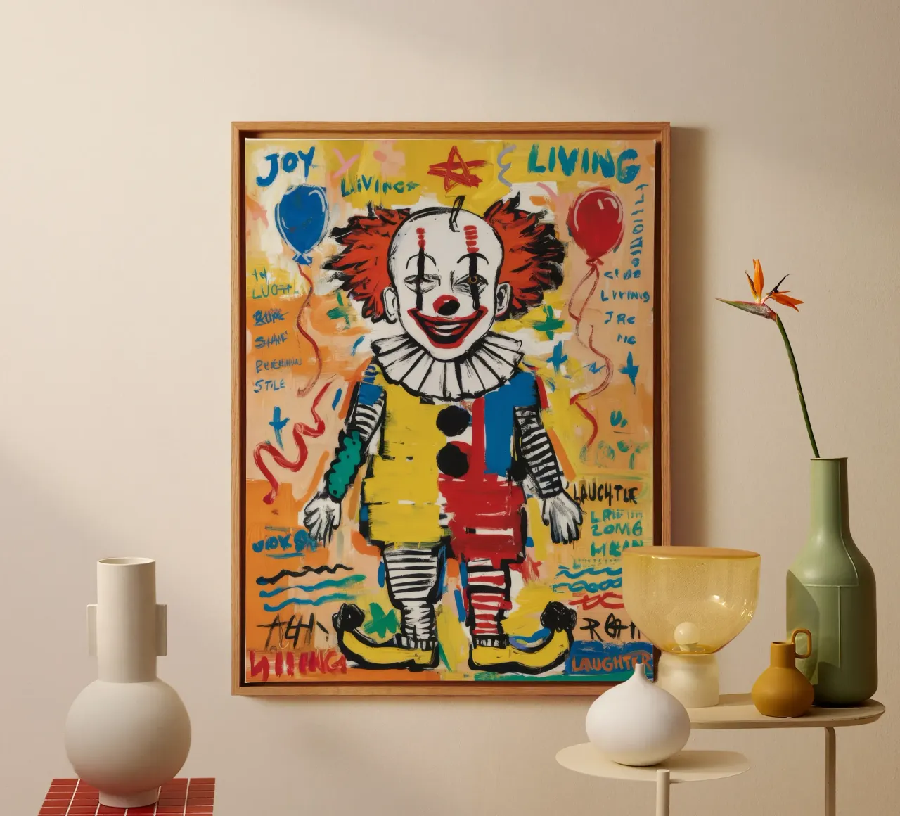 Vreugdevolle levende geest canvas met Baklijst van Muse Fragments