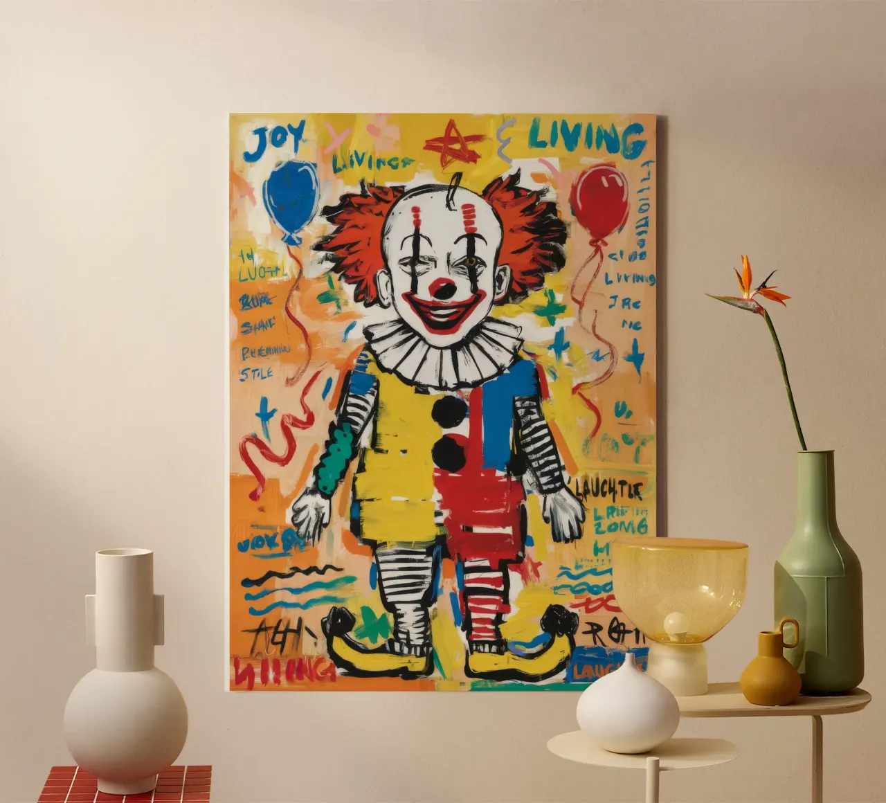 Vreugdevolle levende geest canvas met Baklijst van Muse Fragments