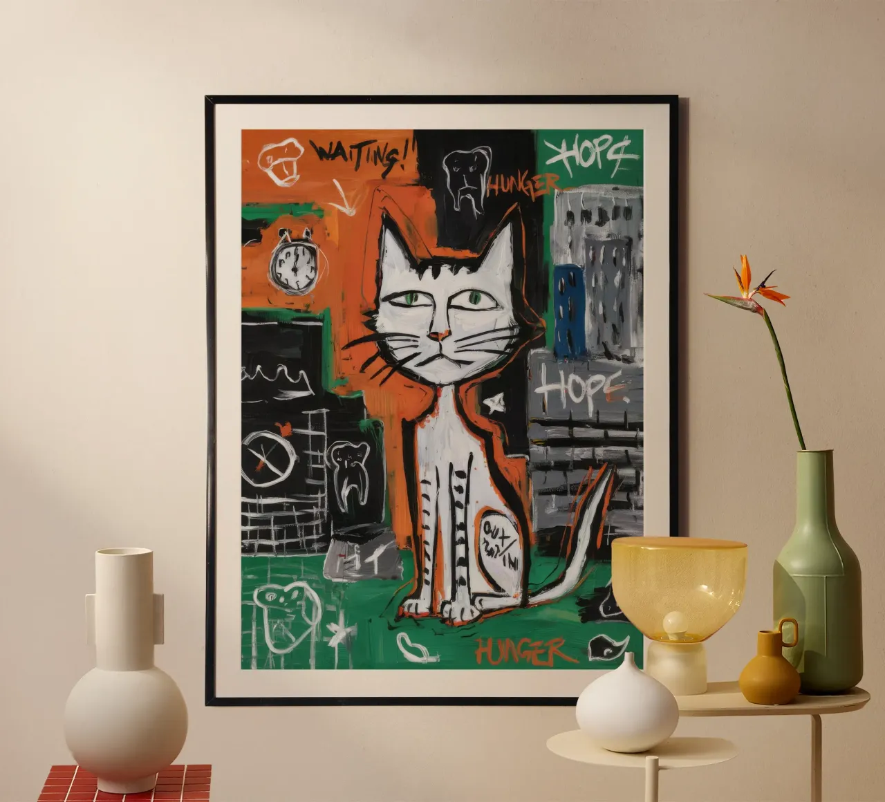 Orologio a gatto speranzoso poster da Muse Fragments