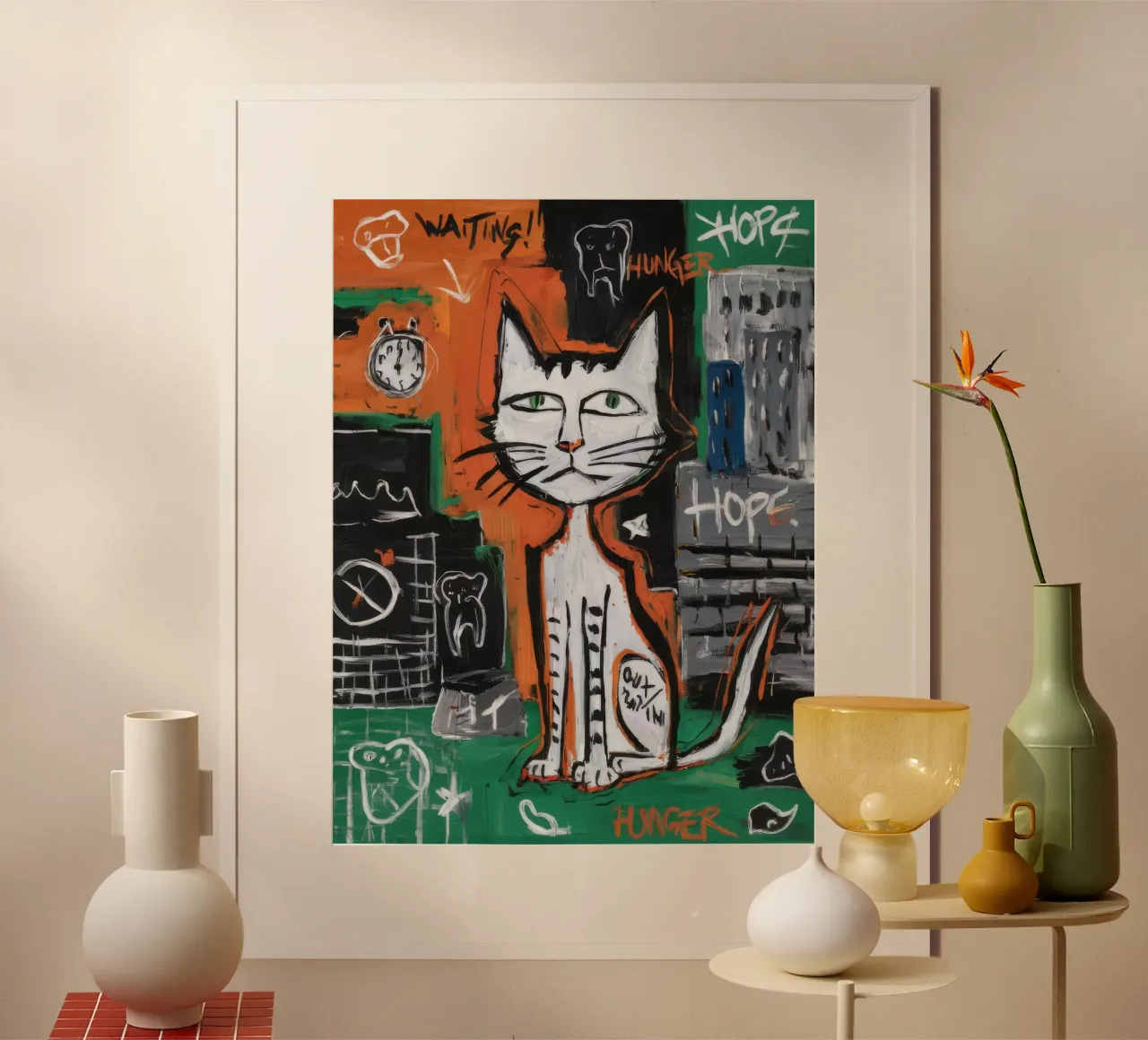 Orologio a gatto speranzoso poster da Muse Fragments