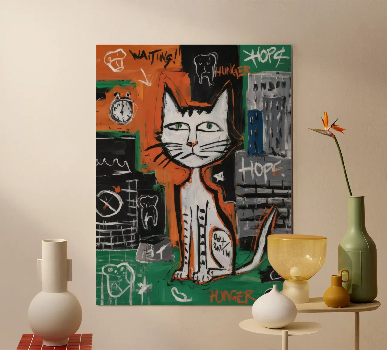 Orologio a gatto speranzoso poster da Muse Fragments