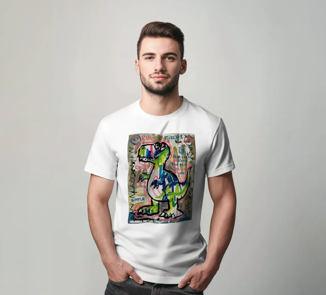 Einfacher Dino-Sprint T-Shirt von Muse Fragments