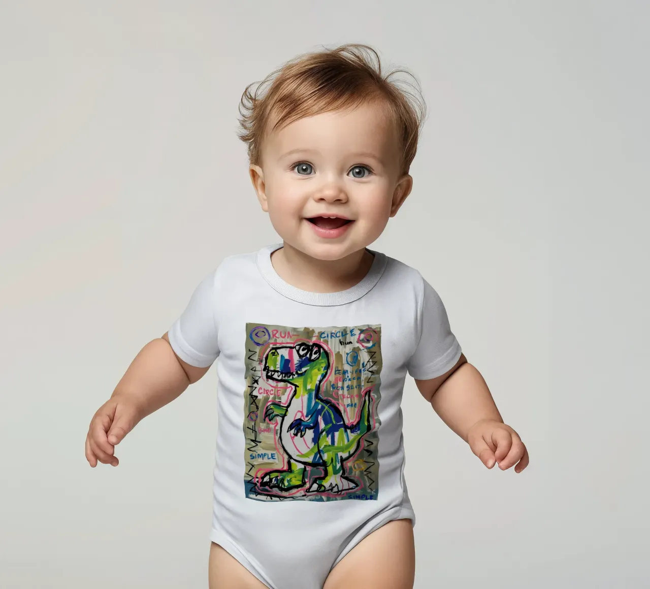 Dino Sprint semplice body neonato maniche corte da Muse Fragments