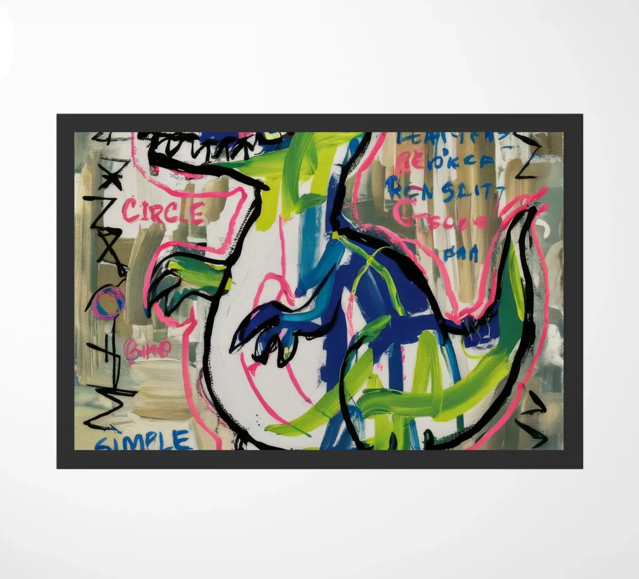 Einfacher Dino-Sprint Fußmatte von Muse Fragments